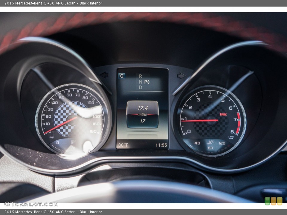 Black Interior Gauges for the 2016 Mercedes-Benz C 450 AMG Sedan #108323328