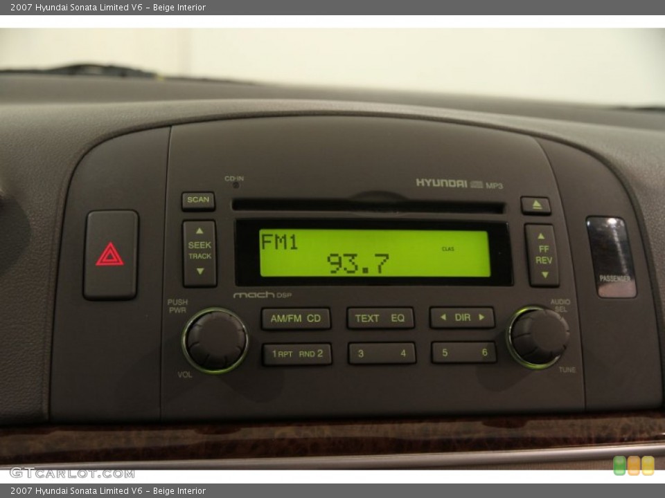 Beige Interior Audio System for the 2007 Hyundai Sonata Limited V6 #108324021