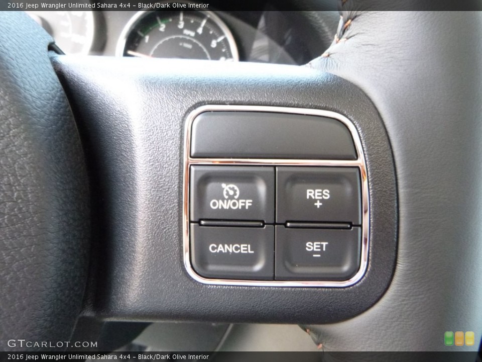 Black/Dark Olive Interior Controls for the 2016 Jeep Wrangler Unlimited Sahara 4x4 #108388299