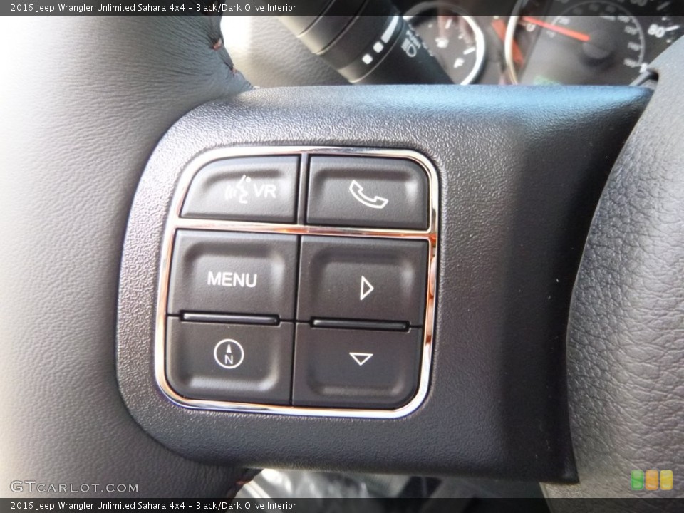 Black/Dark Olive Interior Controls for the 2016 Jeep Wrangler Unlimited Sahara 4x4 #108388323