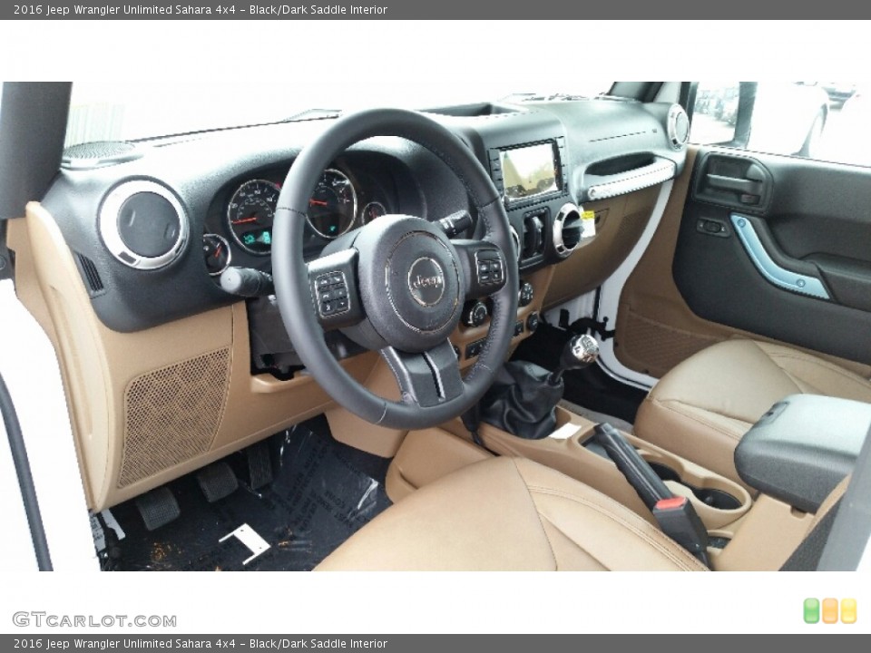 Black/Dark Saddle Interior Photo for the 2016 Jeep Wrangler Unlimited Sahara 4x4 #108395928