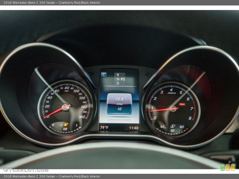 Cranberry Red/Black Interior Gauges for the 2016 Mercedes-Benz C 300 Sedan #108397230