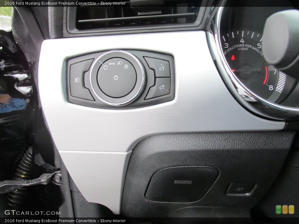 Ebony Interior Controls for the 2016 Ford Mustang EcoBoost Premium Convertible #108401546