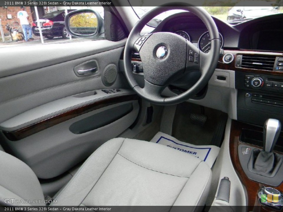 Gray Dakota Leather Interior Front Seat for the 2011 BMW 3 Series 328i Sedan #108402129