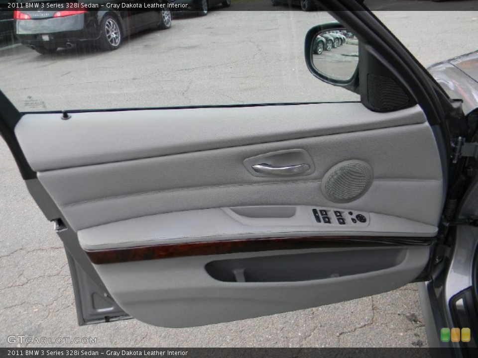 Gray Dakota Leather Interior Door Panel for the 2011 BMW 3 Series 328i Sedan #108402147