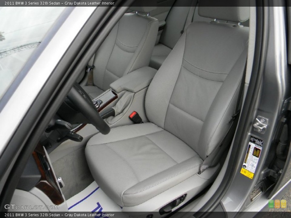 Gray Dakota Leather Interior Front Seat for the 2011 BMW 3 Series 328i Sedan #108402150