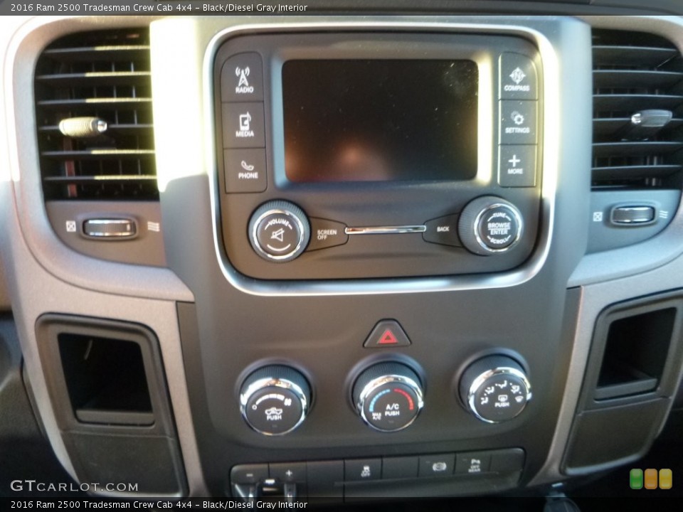 Black/Diesel Gray Interior Controls for the 2016 Ram 2500 Tradesman Crew Cab 4x4 #108403838