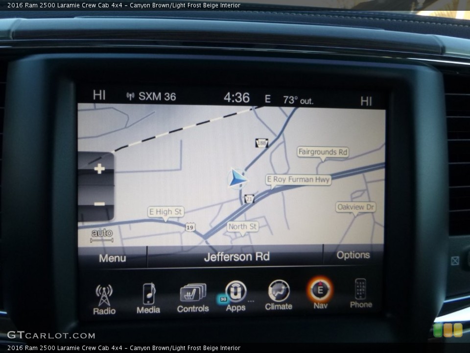 Canyon Brown/Light Frost Beige Interior Navigation for the 2016 Ram 2500 Laramie Crew Cab 4x4 #108404310