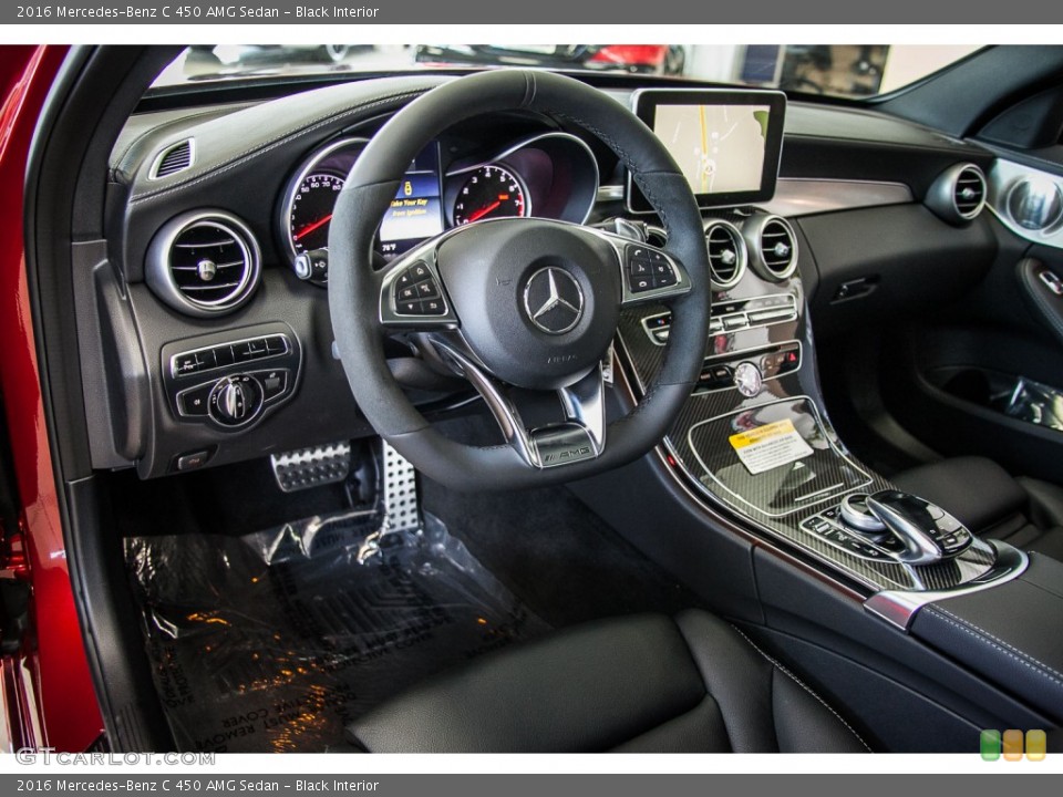 Black Interior Dashboard for the 2016 Mercedes-Benz C 450 AMG Sedan #108421107