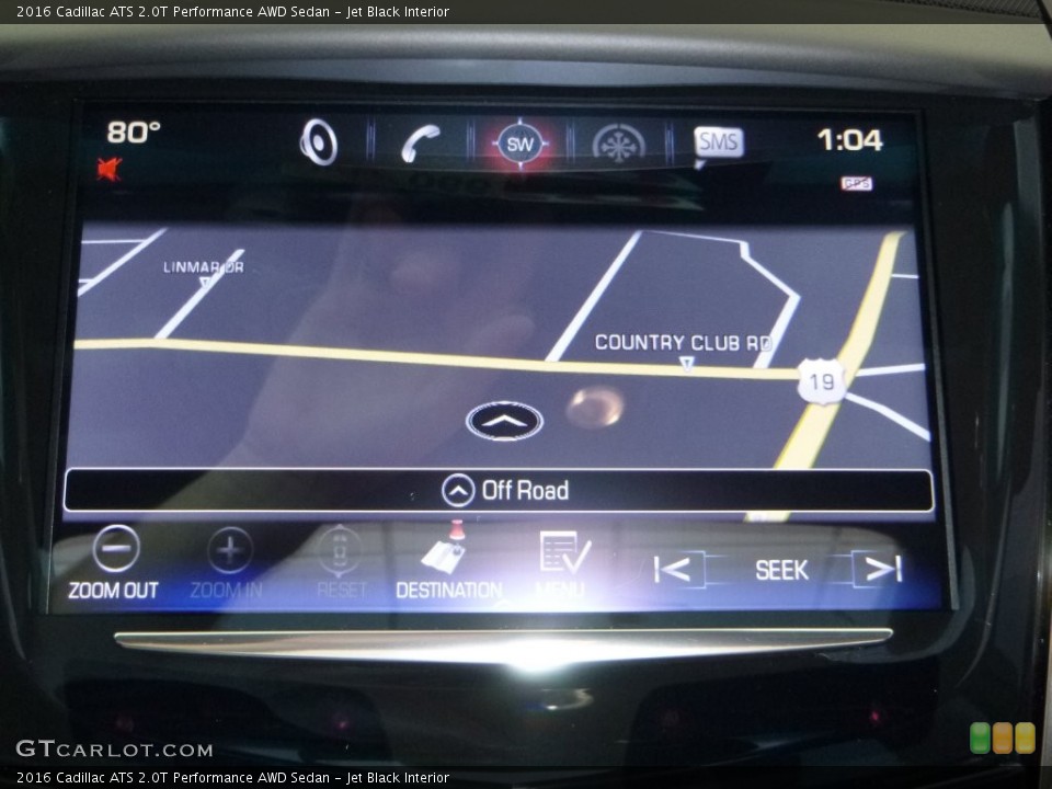 Jet Black Interior Navigation for the 2016 Cadillac ATS 2.0T Performance AWD Sedan #108427197