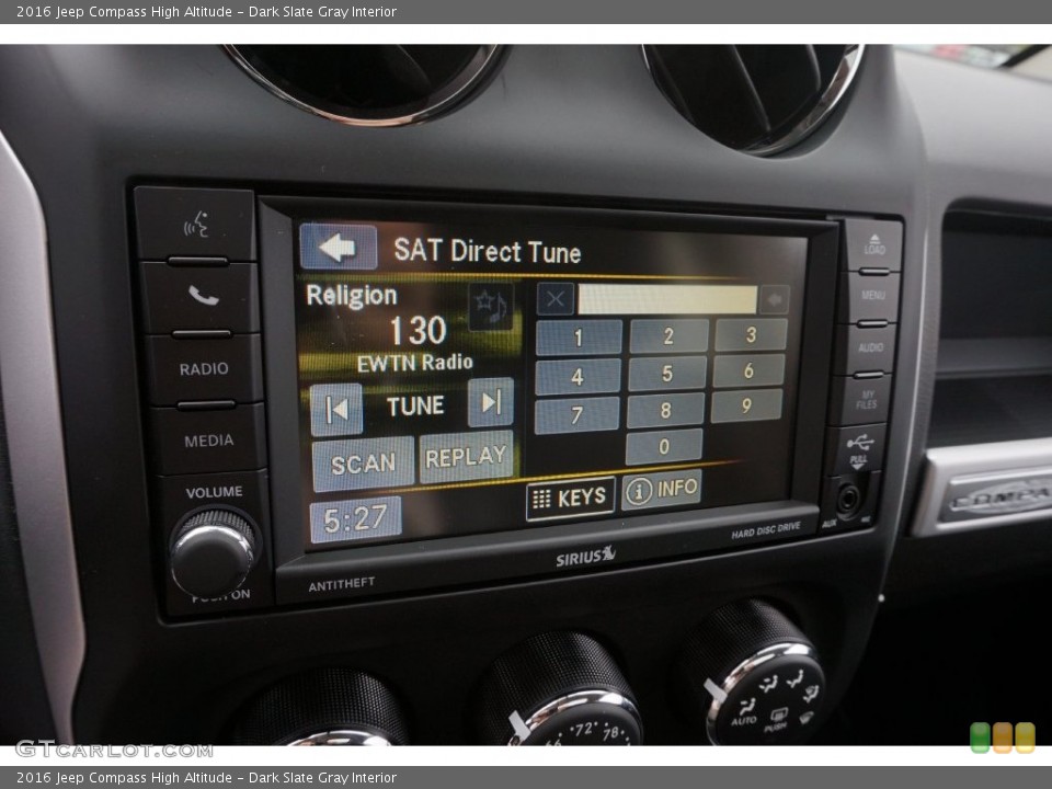 Dark Slate Gray Interior Controls for the 2016 Jeep Compass High Altitude #108459439