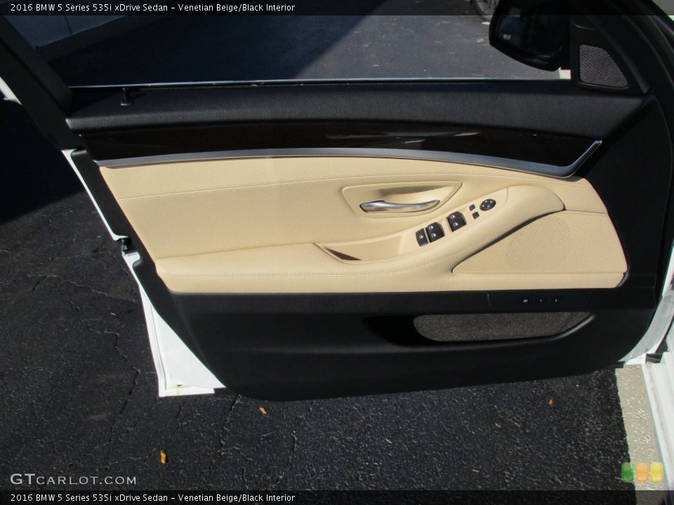 Venetian Beige/Black Interior Door Panel for the 2016 BMW 5 Series 535i xDrive Sedan #108478490