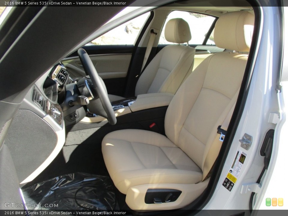 Venetian Beige/Black Interior Front Seat for the 2016 BMW 5 Series 535i xDrive Sedan #108478541