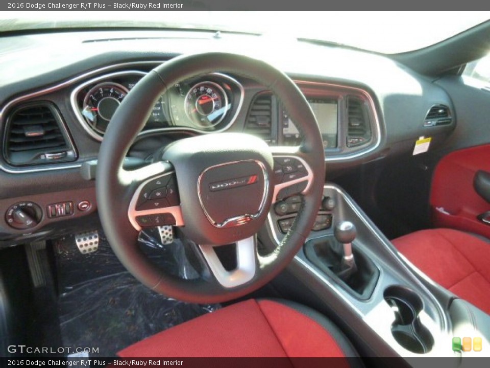 Black/Ruby Red Interior Dashboard for the 2016 Dodge Challenger R/T Plus #108483209