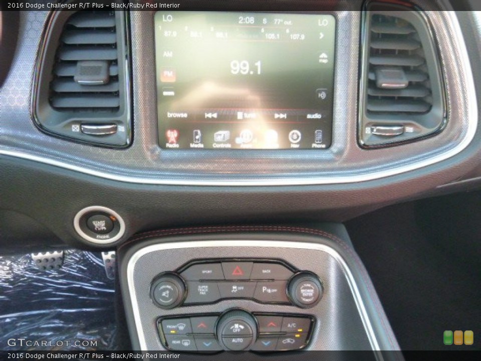 Black/Ruby Red Interior Controls for the 2016 Dodge Challenger R/T Plus #108483386