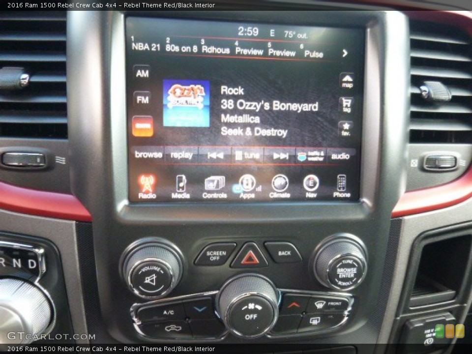Rebel Theme Red/Black Interior Controls for the 2016 Ram 1500 Rebel Crew Cab 4x4 #108484340