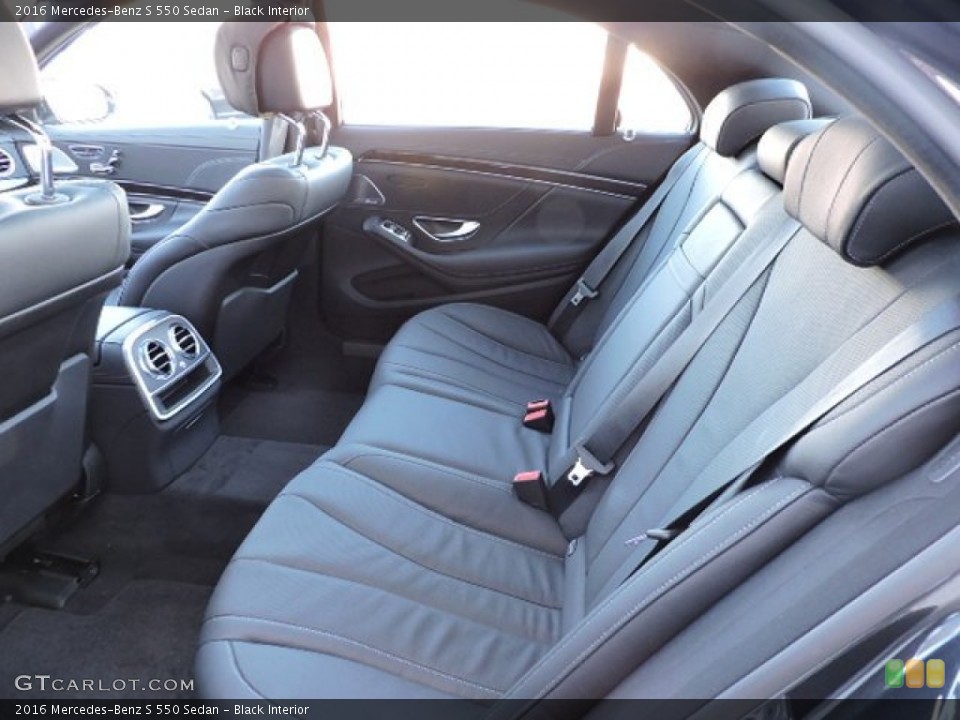Black Interior Rear Seat for the 2016 Mercedes-Benz S 550 Sedan #108493160
