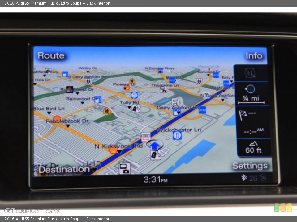 Black Interior Navigation for the 2016 Audi S5 Premium Plus quattro Coupe #108500087