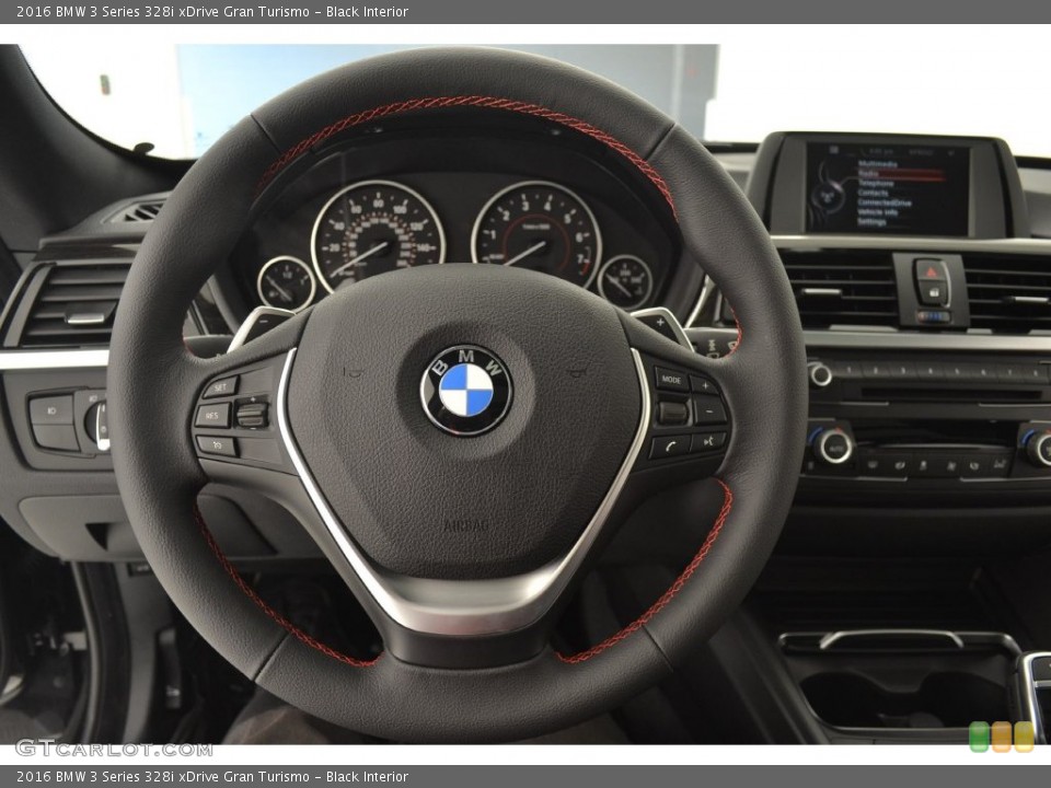 Black Interior Steering Wheel for the 2016 BMW 3 Series 328i xDrive Gran Turismo #108505060