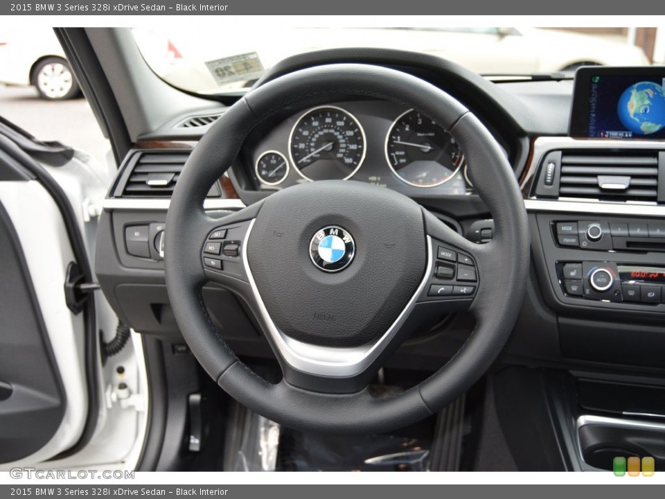 Black Interior Steering Wheel for the 2015 BMW 3 Series 328i xDrive Sedan #108508448