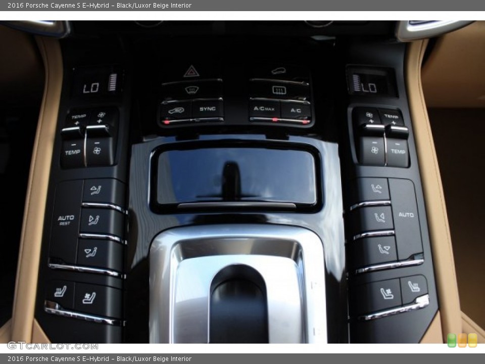 Black/Luxor Beige Interior Controls for the 2016 Porsche Cayenne S E-Hybrid #108508605