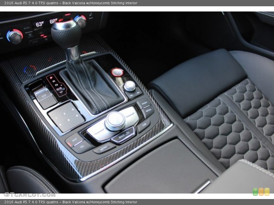 Black Valcona w/Honeycomb Stitching Interior Transmission for the 2016 Audi RS 7 4.0 TFSI quattro #108535429