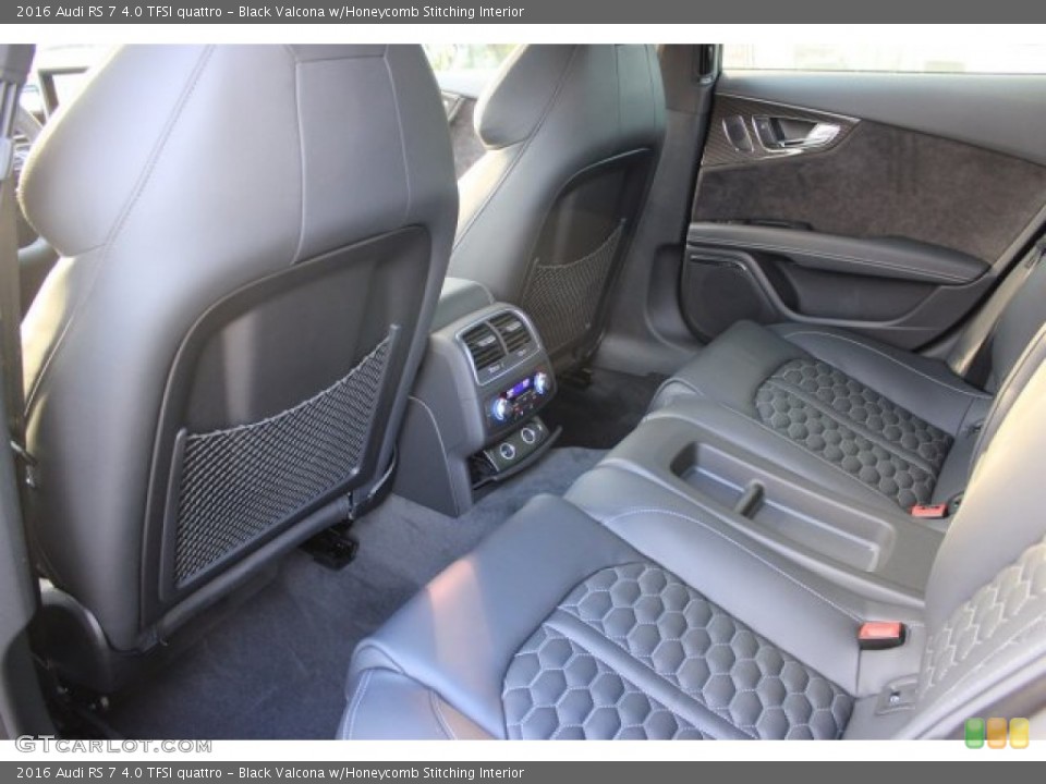 Black Valcona w/Honeycomb Stitching Interior Rear Seat for the 2016 Audi RS 7 4.0 TFSI quattro #108535679