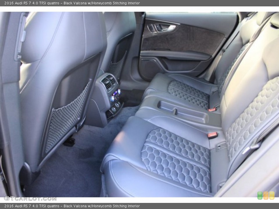 Black Valcona w/Honeycomb Stitching Interior Rear Seat for the 2016 Audi RS 7 4.0 TFSI quattro #108535691