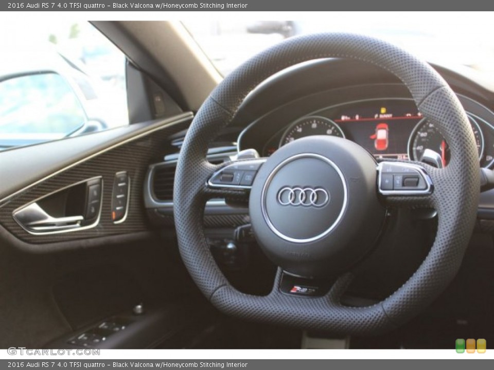 Black Valcona w/Honeycomb Stitching Interior Steering Wheel for the 2016 Audi RS 7 4.0 TFSI quattro #108535742