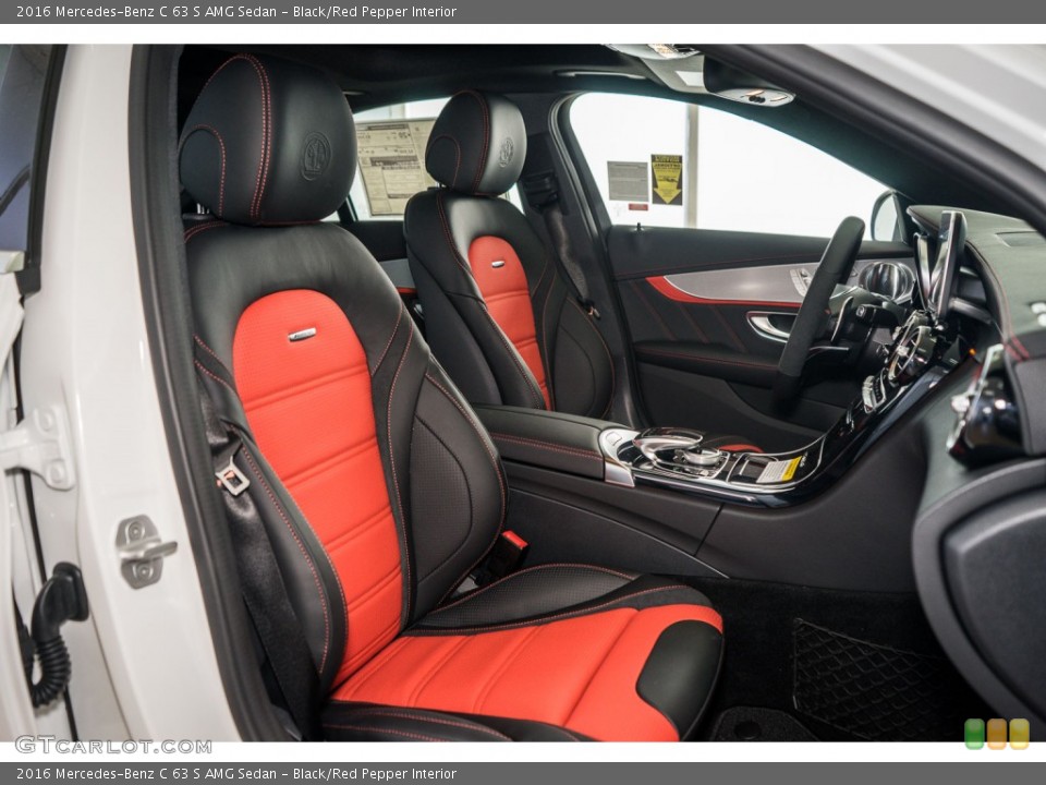 Black/Red Pepper Interior Front Seat for the 2016 Mercedes-Benz C 63 S AMG Sedan #108543251