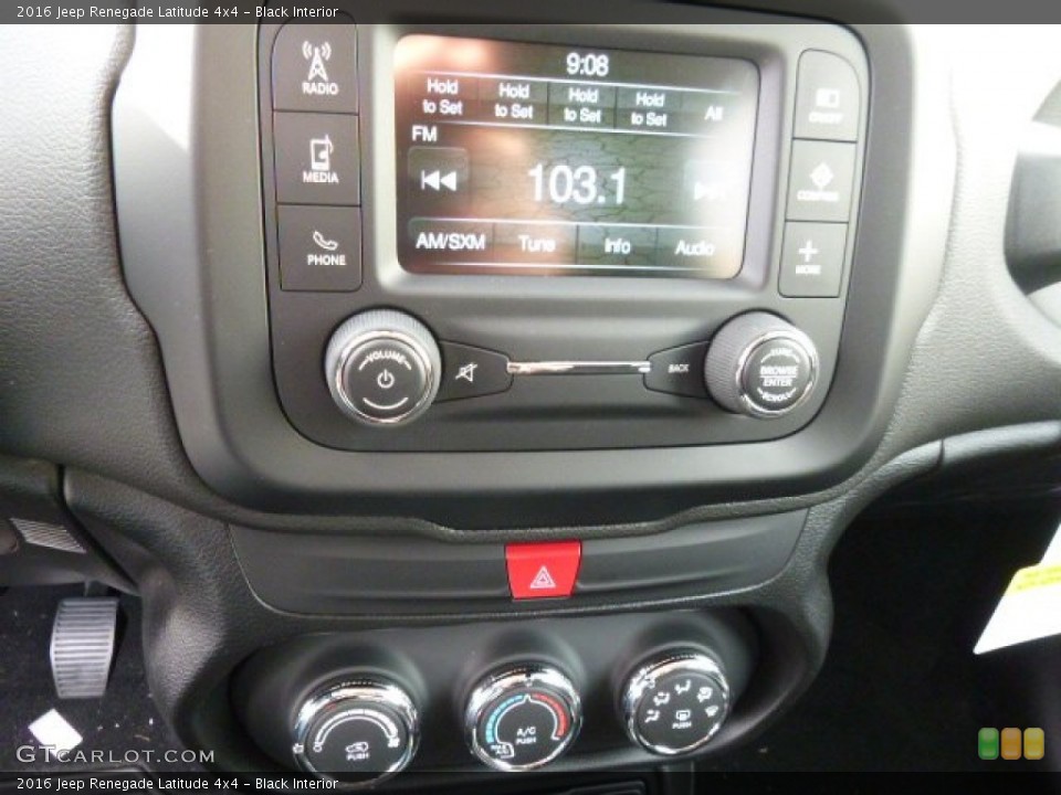 Black Interior Controls for the 2016 Jeep Renegade Latitude 4x4 #108558142