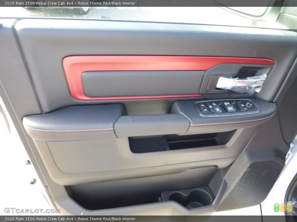 Rebel Theme Red/Black Interior Door Panel for the 2016 Ram 1500 Rebel Crew Cab 4x4 #108565861