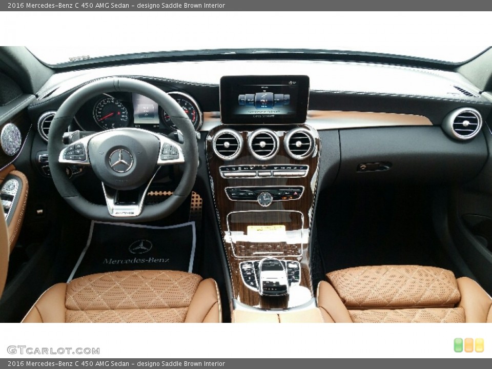 designo Saddle Brown Interior Dashboard for the 2016 Mercedes-Benz C 450 AMG Sedan #108576961