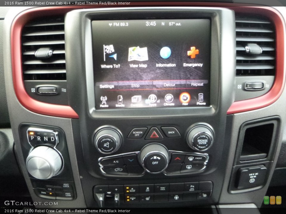 Rebel Theme Red/Black Interior Controls for the 2016 Ram 1500 Rebel Crew Cab 4x4 #108577996