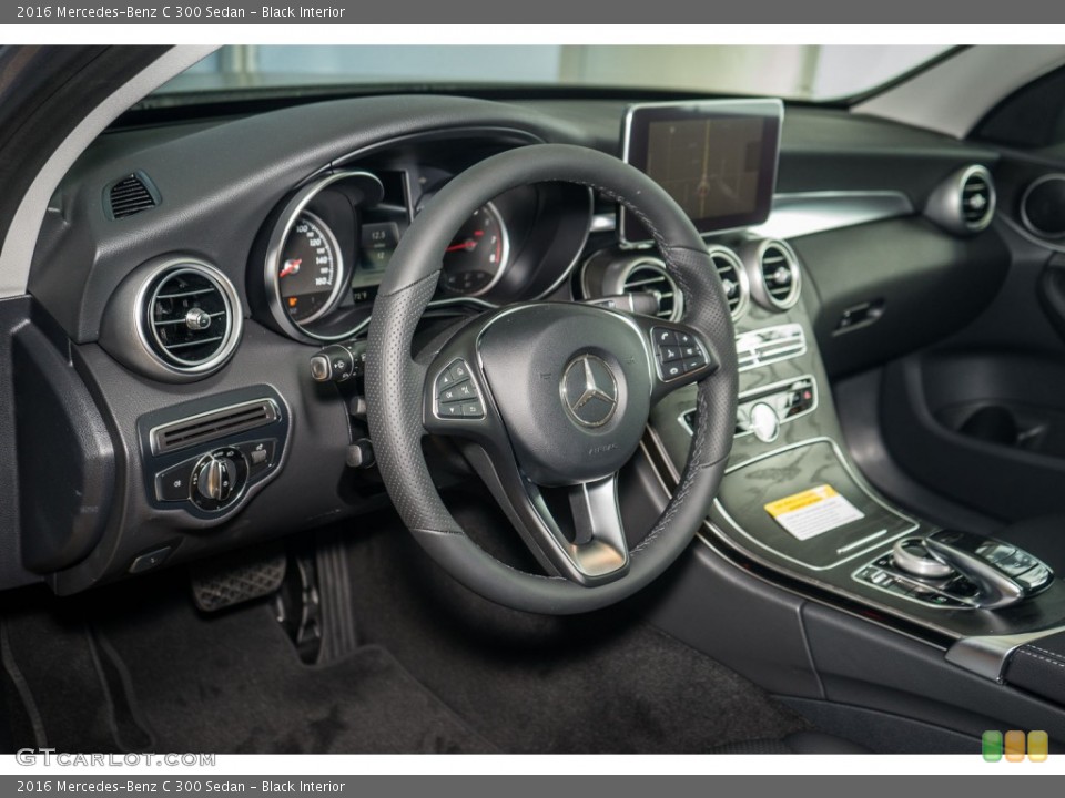 Black Interior Dashboard for the 2016 Mercedes-Benz C 300 Sedan #108589681