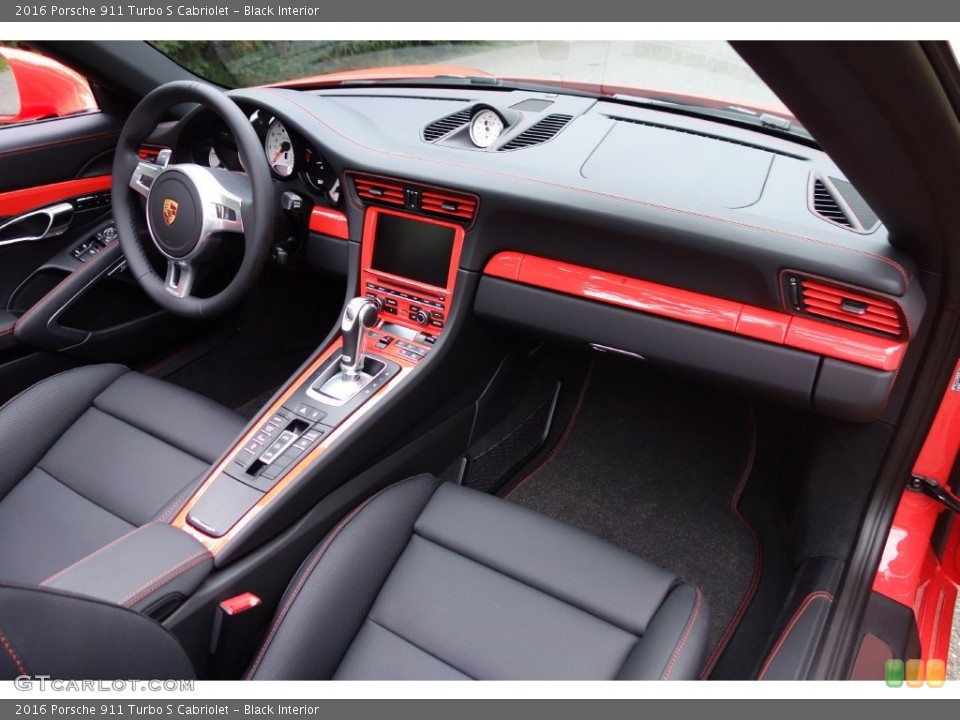 Black Interior Dashboard for the 2016 Porsche 911 Turbo S Cabriolet #108615095