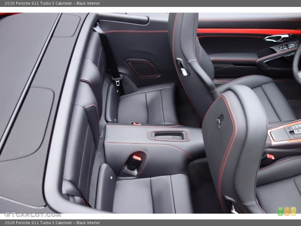 Black Interior Rear Seat for the 2016 Porsche 911 Turbo S Cabriolet #108615140