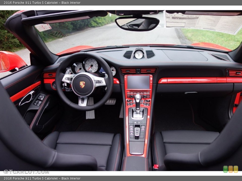 Black Interior Dashboard for the 2016 Porsche 911 Turbo S Cabriolet #108615188