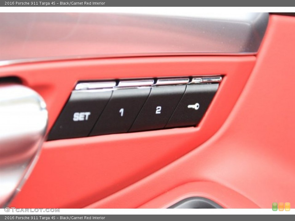 Black/Garnet Red Interior Controls for the 2016 Porsche 911 Targa 4S #108640415