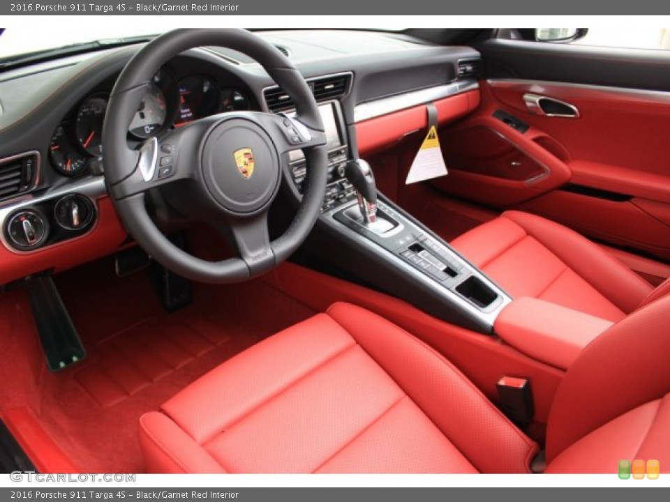 Black/Garnet Red Interior Prime Interior for the 2016 Porsche 911 Targa 4S #108640454