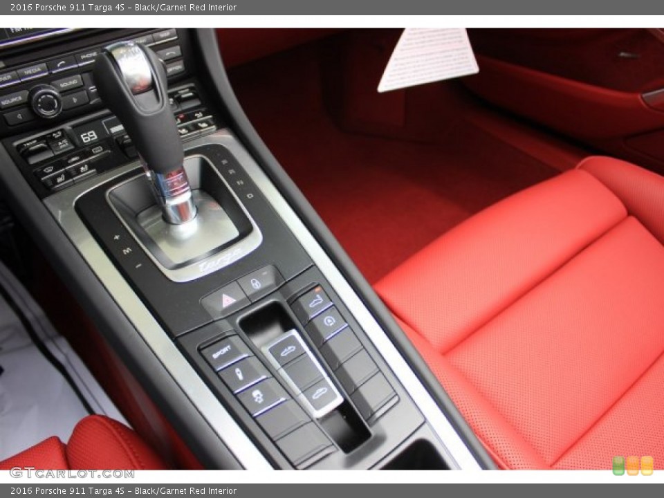 Black/Garnet Red Interior Controls for the 2016 Porsche 911 Targa 4S #108640487