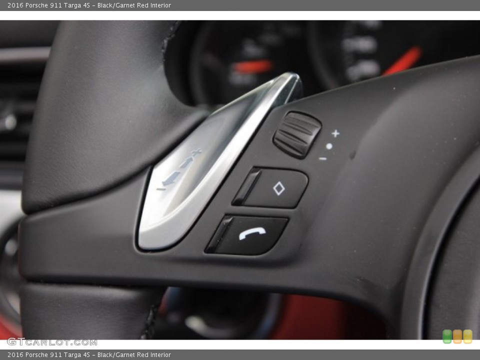 Black/Garnet Red Interior Controls for the 2016 Porsche 911 Targa 4S #108640592