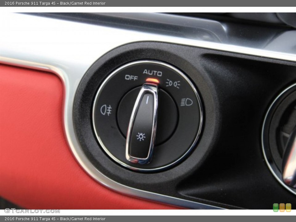 Black/Garnet Red Interior Controls for the 2016 Porsche 911 Targa 4S #108640613