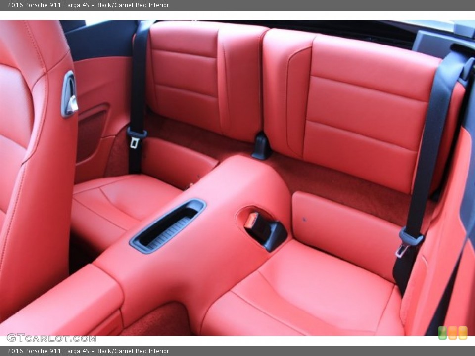 Black/Garnet Red Interior Rear Seat for the 2016 Porsche 911 Targa 4S #108640622