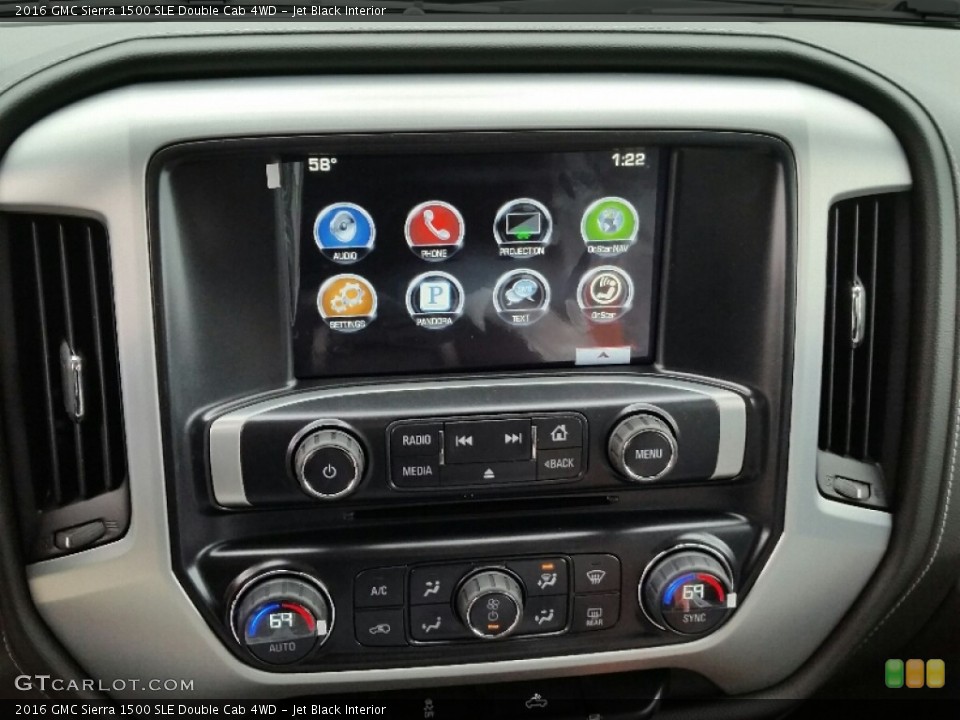 Jet Black Interior Controls for the 2016 GMC Sierra 1500 SLE Double Cab 4WD #108641378