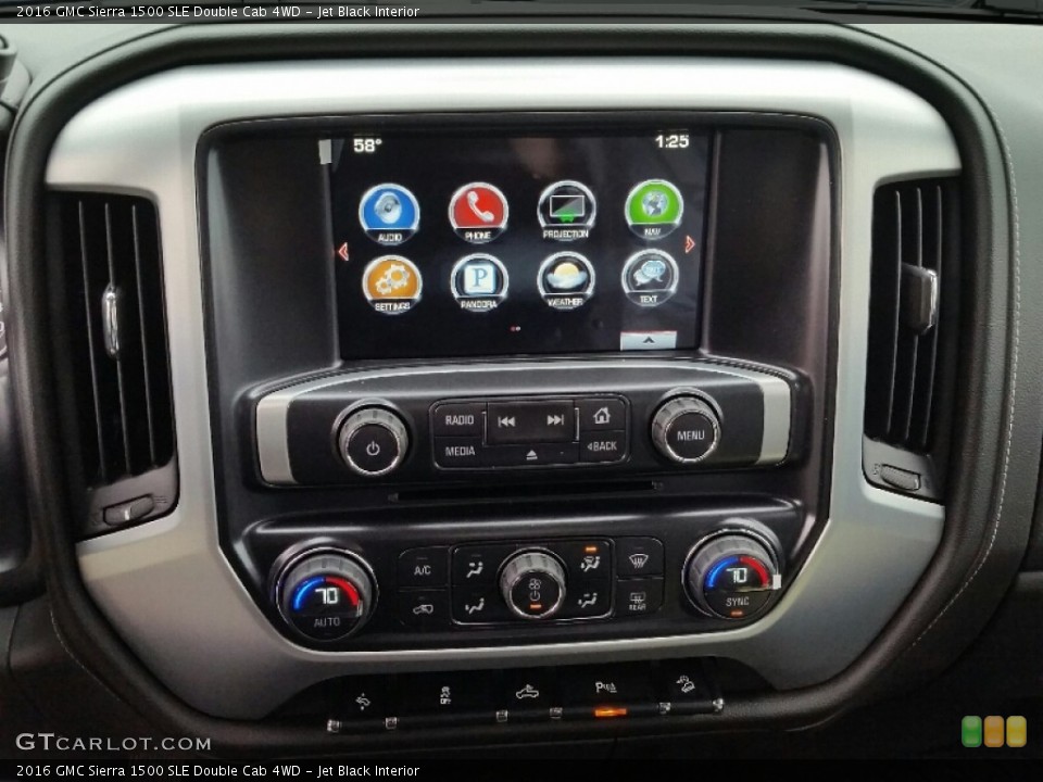 Jet Black Interior Controls for the 2016 GMC Sierra 1500 SLE Double Cab 4WD #108641477
