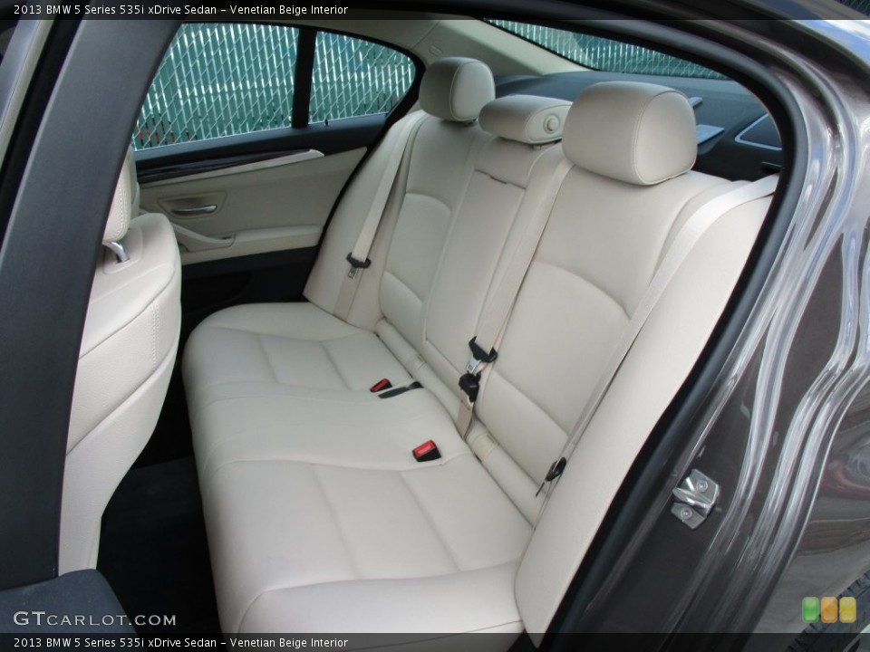 Venetian Beige Interior Rear Seat for the 2013 BMW 5 Series 535i xDrive Sedan #108647109