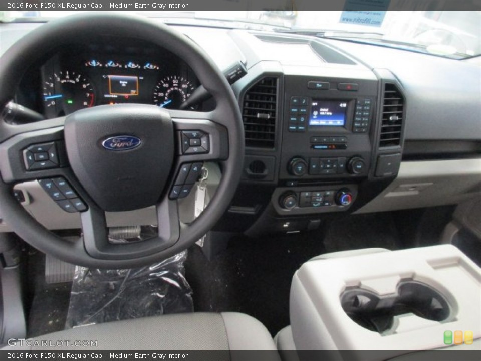 Medium Earth Gray Interior Dashboard for the 2016 Ford F150 XL Regular Cab #108647343