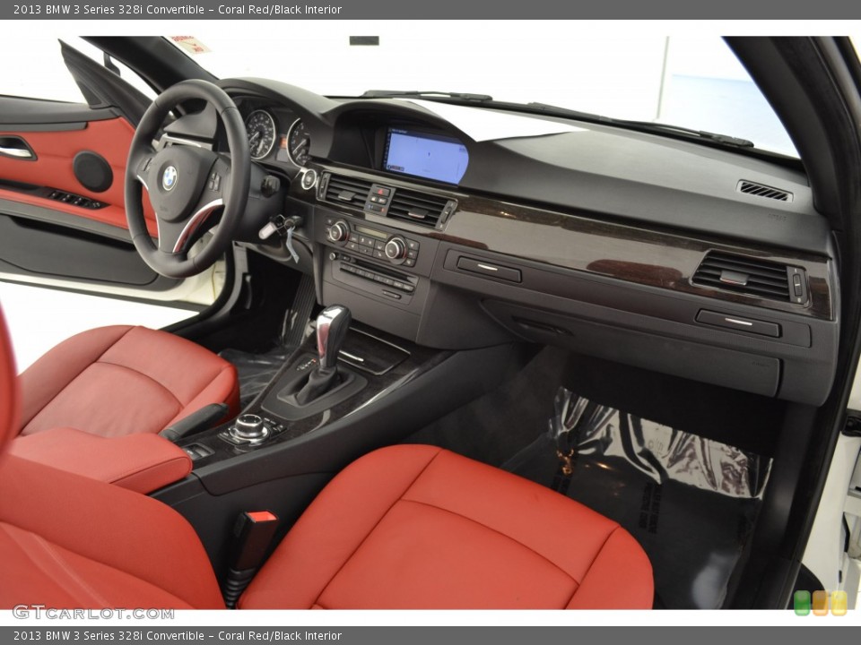 Coral Red/Black Interior Dashboard for the 2013 BMW 3 Series 328i Convertible #108718675
