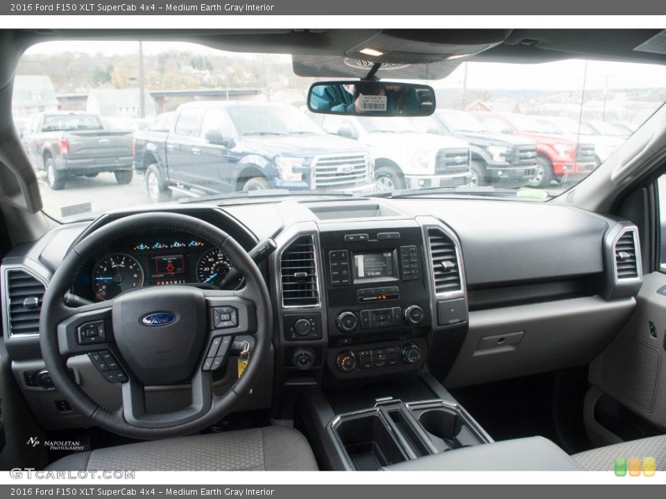 Medium Earth Gray Interior Dashboard for the 2016 Ford F150 XLT SuperCab 4x4 #108751139